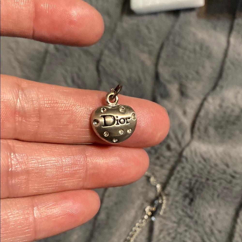 Dior Silver Heart Charm Pendant
